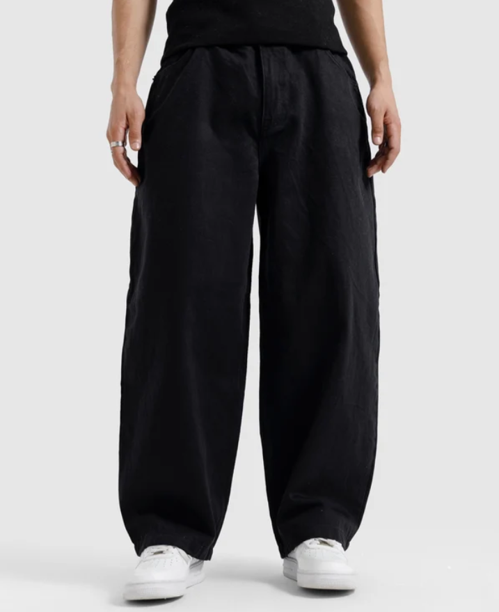 Pack Of 2 - LuxeLane Pants Premium Baggy Jeans
