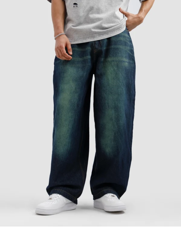 Pack Of 2 - LuxeLane Pants Premium Baggy Jeans